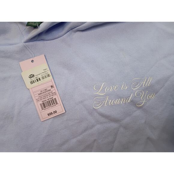 Wild Fable Light Blue Relaxed Fit Pullover Hoodie with Heart - Picture 2 of 7